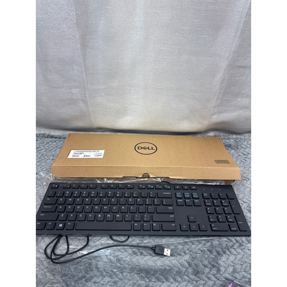 Dell‎ KB216 Wired Multimedia Keyboard Black Chiclet Keys USB 0RKRON New